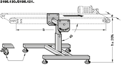 2195.120._121. Stand for conveyor belt, with adjustable slope