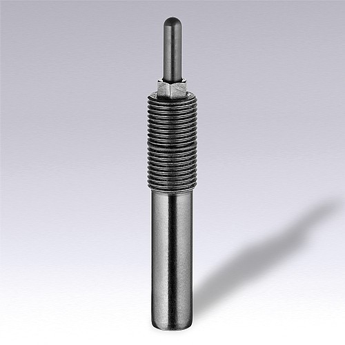 2470.20._.2 Spring plunger, low maintenance, increased spring force, VDI 3004, Colour marking: red
