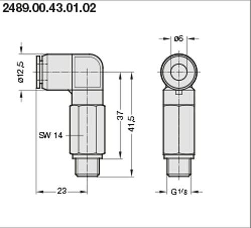 2489.00.43.01.02 Push-in fitting 90°, orientable - G1/8